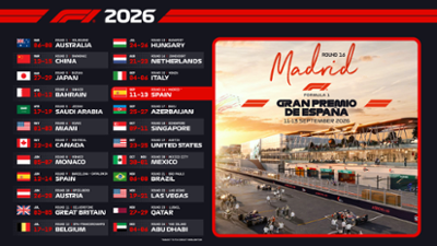El Calendario Oficial de F1 del año 2026