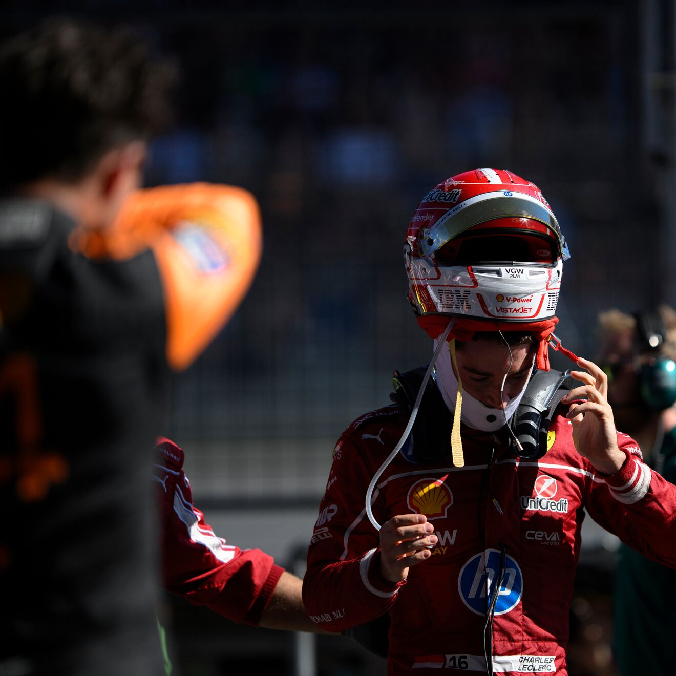 Leclerc tras la carrera