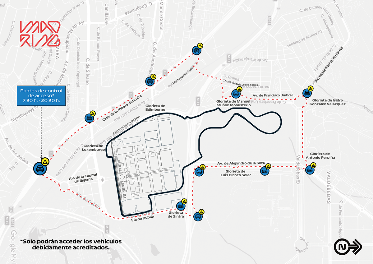 MAPA MADRING PUNTOS DE ACCESO