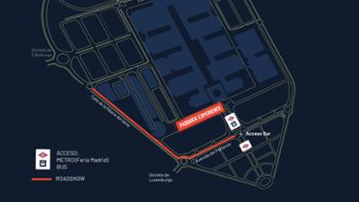 Mapa de la ubicación del desfile de Carlos Sainz y Williams en MADRING