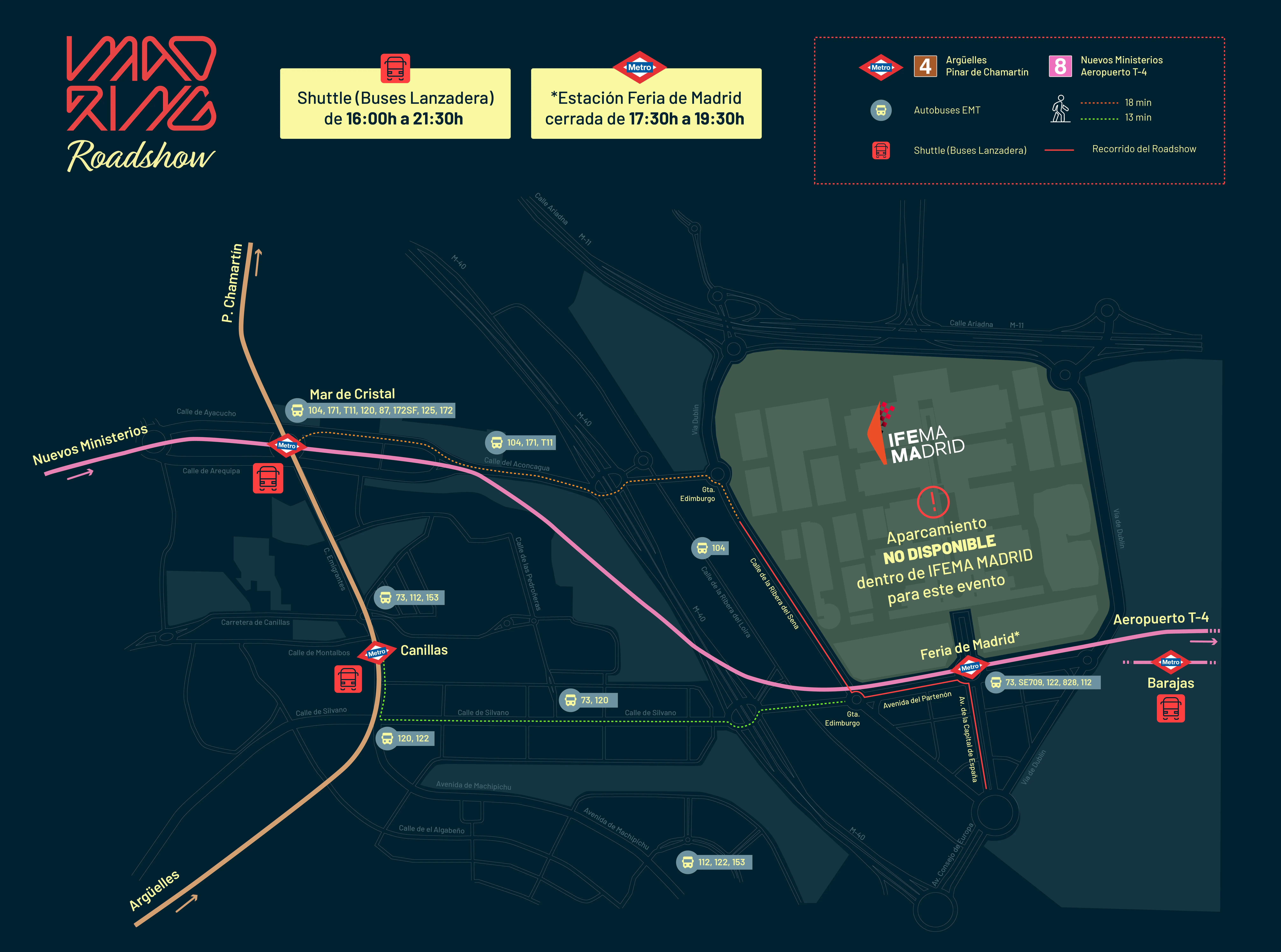 Plano de la ubicación del show de Carlos Sainz y Williams en MADRING